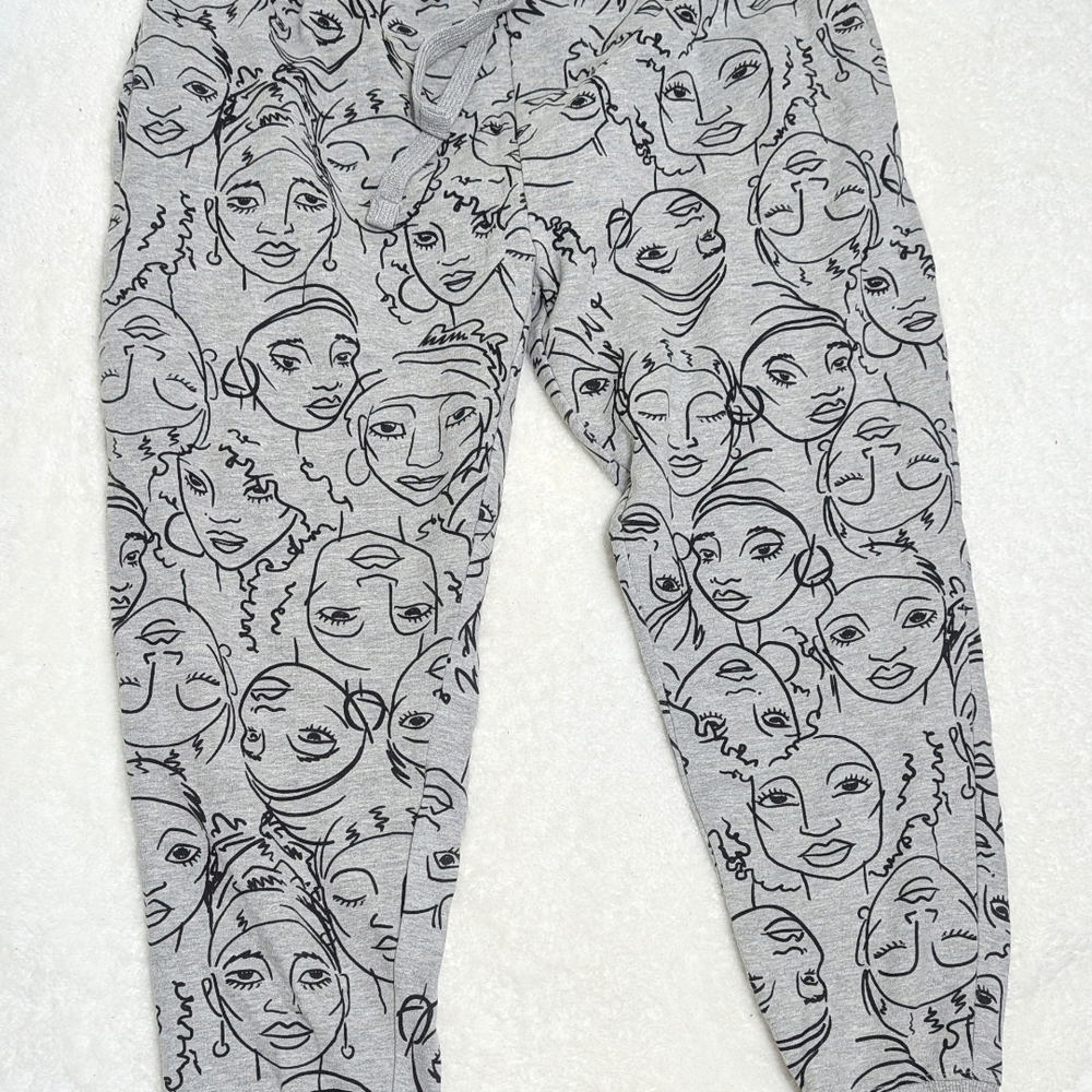 Women's Gray Patterned Pants